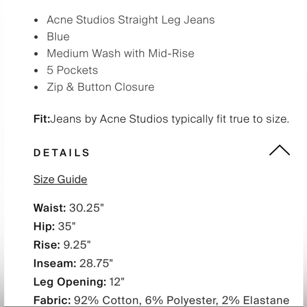 ACNE JEANS 30/32 - Picture 3 of 7